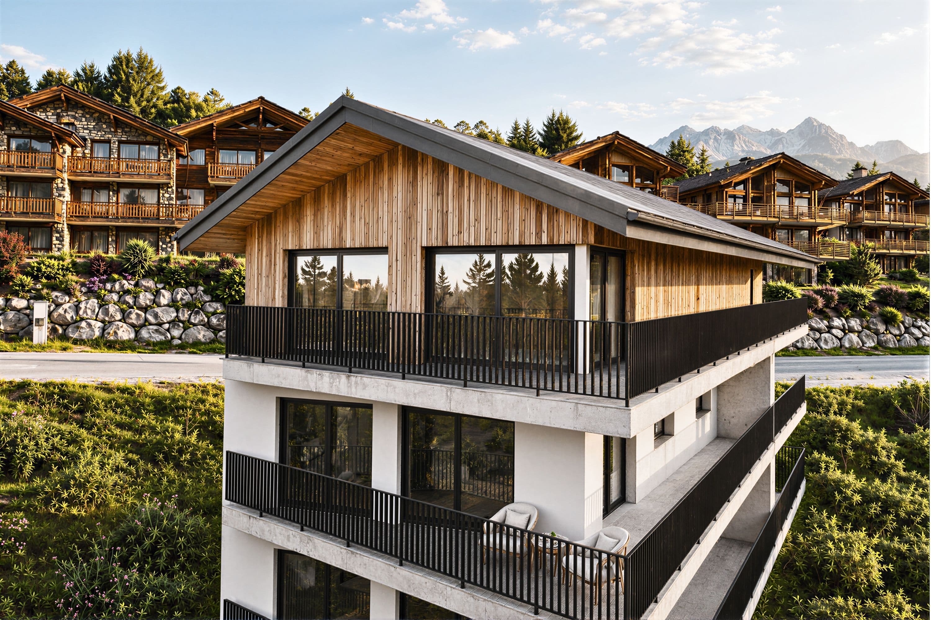 Maretset exterior facade and balconies